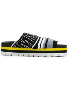 брендированные шлепанцы на массивной платформе MSGM