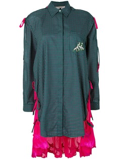 клетчатая рубашка с удлиненной полупрозрачной спинкой Marco De Vincenzo