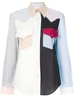 рубашка дизайна "колор-блок" в ковбойском стиле Calvin Klein 205W39nyc