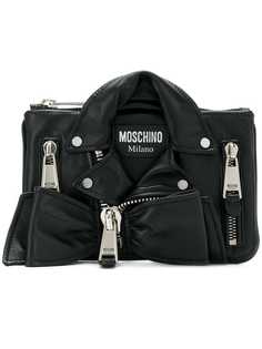 клатч в виде байкерской куртки Moschino