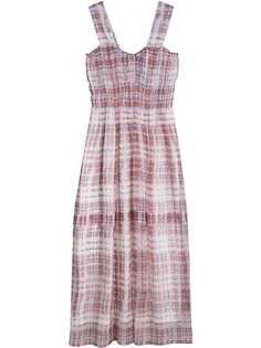 присборенное платье в клетку Burberry