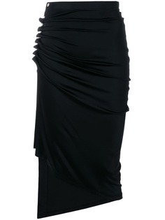 асимметричная юбка миди с присборенными деталями Paco Rabanne