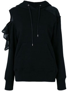 асимметричная толстовка с капюшоном и вырезом на плече Sacai