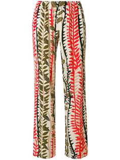 брюки с лиственными узорами Alberta Ferretti