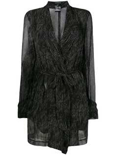 прозрачный жакет в полоску с поясом Ann Demeulemeester