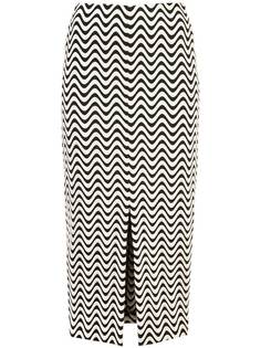 юбка с принтом с разрезом спереди Yigal Azrouel