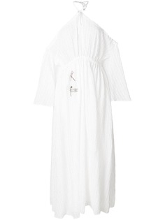 длинное платье с вырезом-халтер и нашивками-стрекозами Vivetta