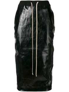 юбка с эластичным поясом и глянцевым эффектом Rick Owens DRKSHDW