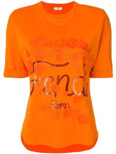 футболка с вышитым пайетками логотипом Fendi