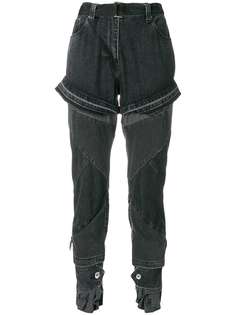 джинсы узкого кроя дизайна "пэчворк" Sacai
