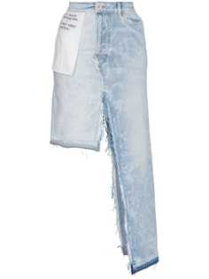 джинсовая юбка асимметричного кроя с завышенной талией Unravel Project