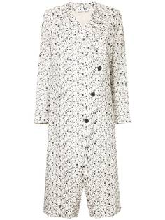 floral print asymmetric buttoned coat Aalto