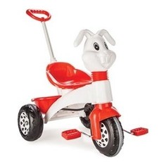 Трехколесный велосипед Pilsan Bunny с родительской ручкой цвет бело-красный (07-162)