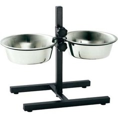 Миска Hunter Smart Dog Bar Basic with 2 Feeding Bowls из нержавеющей стали на штативе 2х1,8л высота штатива 45см для собак