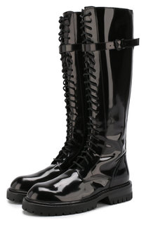 Лаковые сапоги на шнуровке Ann Demeulemeester