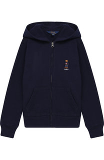 Хлопковый кардиган на молнии с капюшоном Polo Ralph Lauren