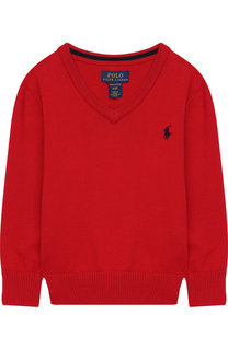Хлопковый пуловер с V-образным вырезом Polo Ralph Lauren