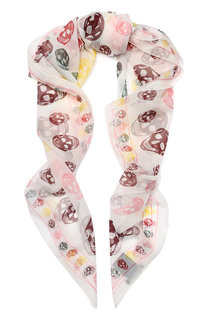 Шелковый шарф с принтом в виде черепа Alexander McQueen