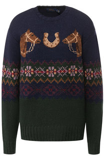 Шерстяной пуловер с вышитым принтом Polo Ralph Lauren
