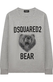 Хлопковый лонгслив с принтом Dsquared2