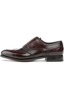 Кожаные броги с патинированием Brioni
