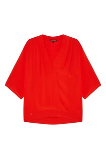 Красная блузка с V-вырезом Adolfo Dominguez