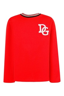 Красный лонгслив с аппликацией Dolce&Gabbana Kids