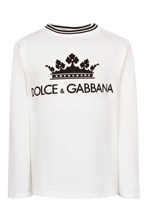Хлопковый лонгслив с принтом Dolce&Gabbana Kids