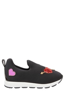 Черные кроссовки с аппликацией Dolce&Gabbana Kids