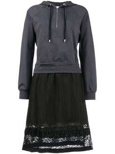 layered hoodie dress Moschino