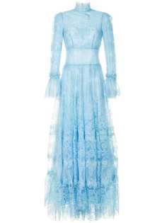 sheer lace panel gown Costarellos