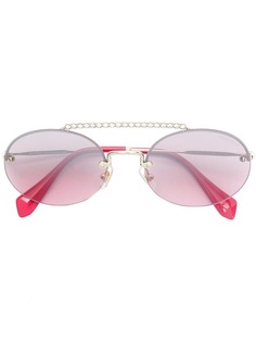 Runaway show Swarovski round sunglasses Miu Miu Eyewear