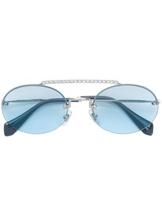 Runaway show Swarovski round sunglasses Miu Miu Eyewear