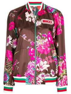 куртка-бомбер с цветочным принтом Gucci