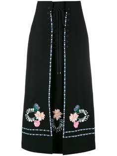 юбка со шнуровкой и цветочной вышивкой 'Ginny' Vilshenko