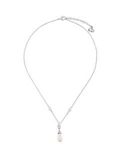 Swarovski crystal drop faux pearl necklace Christian Dior Vintage
