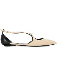 pointed crossover ballerina shoes Casadei