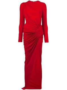 вечернее платье с драпировкой и высоким разрезом Alexandre Vauthier