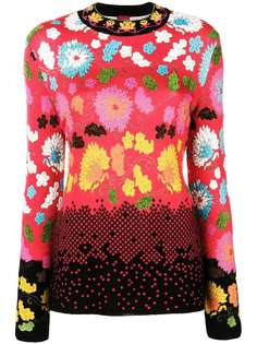 вязаный свитер с цветочным принтом Kenzo Vintage