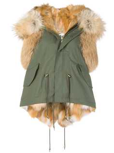 fur trim parka vest Furs66