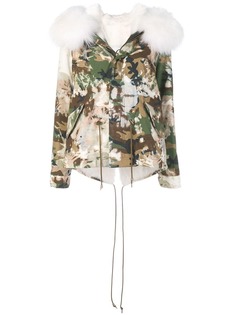 camouflage print cropped parka Furs66