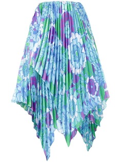 асимметричная плиссированная юбка с цветочным принтом Richard Quinn