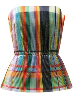 glazed metallic pleated peplum top Isabel Sanchis