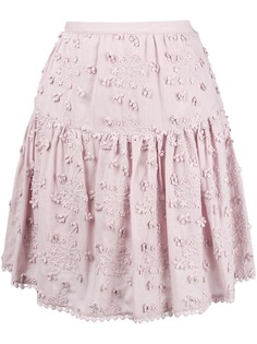 юбка с оборками и цветочным декором See By Chloé