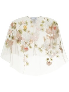 tulle capelet with 3d flowers Marchesa