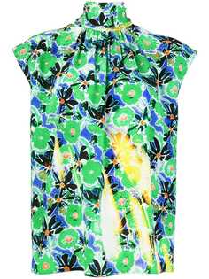 блузка с цветочным принтом Prada