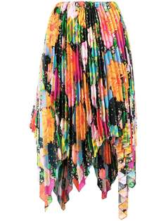 асимметричная плиссированная юбка с цветочным принтом Richard Quinn