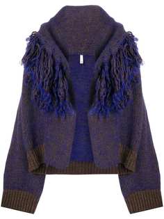 fringed collar cardigan Boboutic