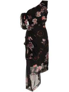 платье на одно плечо с цветочным принтом Preen By Thornton Bregazzi