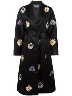 embroidered belted coat Osman